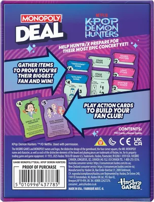 Zdjęcie produktu dla Hasbro Monopoly – gra karciana KPOP Demon Hunters – gra towarzyska
