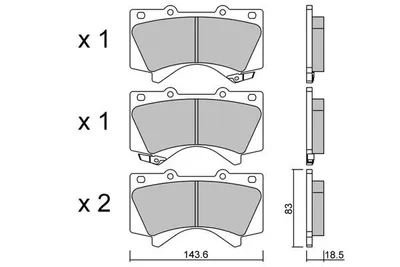 Produktbild von AISIN Bremsbeläge Satz Vorne Bremsklötze für TOYOTA LAND CRUISER 150 (KDJ15, GRJ15) BPTO-1024