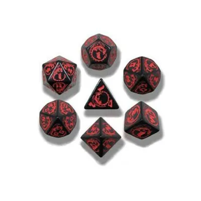 Produktbild von Q-Workshop Drachen - Set aus schwarzen und roten Würfeln (7)