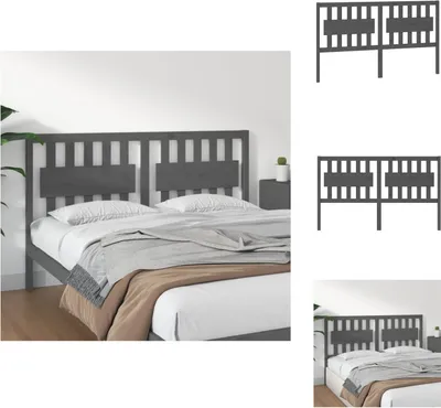 Immagine prodotto di vidaXL Testata del letto grigia 165,5x4x100 cm in legno di pino massiccio - Testate e piedi