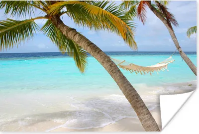 Produktbild von MuchoWow® Poster Sommer - Palme - Hängematte 180x120 cm - Fotoplakat