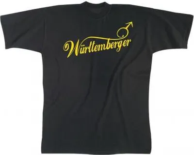 Produktbild von T-Shirt uni mit Print - Württemberger - 10515 schwarz - Gr. S-XXL Größe - M