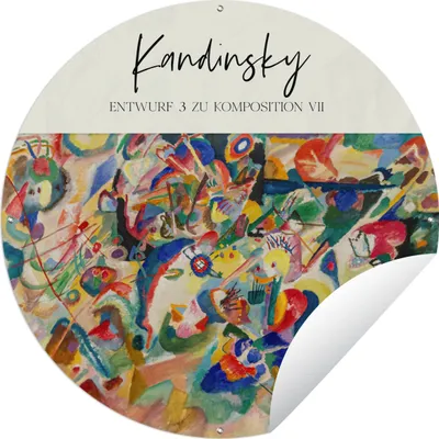 Produktbild von MuchoWow® Gartenposter Outdoor-Poster Rund Malerei - Kandinsky - Alte Meister Ø 150 cm Gartendeko Rundes Poster draußen