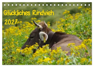 Produktbild von Glückliches Rindvieh 2027 (Tischkalender 2027 DIN A5 quer), CALVENDO Monatskalender