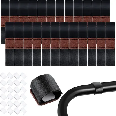 Produktbild von 24 Möbel-Filzgleiter mit Klettverschluss, selbstklebende Filz-Pads für Stuhlbeine und Bodenschutz (30 mm)