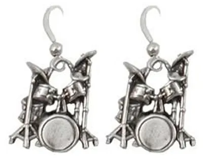 Produktbild von Schlagzeug Ohrringe Miniblings Hänger Drummer Drumset Instrument 925 Silber