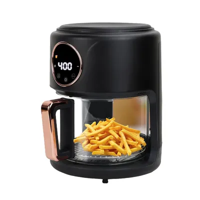 Produktbild von Heißluftfritteuse Glas 6L 1000W digital 80-200°C 360° Sichtfenster Antihaft für Backen Braten Haushalt