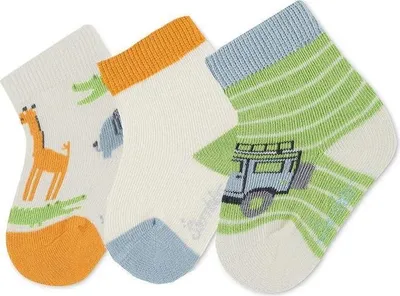 Produktbild von Sterntaler Babysocken 3er-Pack Dschungel mit Umschlag ecru 15-16