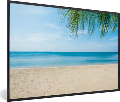 Produktbild von MuchoWow® MuchoWow® Gerahmtes Poster Strand - Tropisch - Palme 90x60 cm - Poster mit zchwarzem Bilderrahmen - Fotorahmen - Foto-Plakat