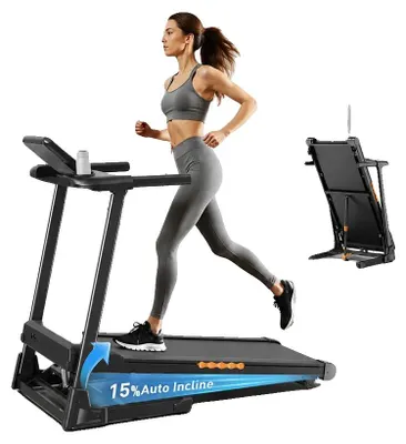Imagen del producto de Cinta de correr, motor de 3,0 CV, inclinación ajustable hasta el 15%, color azul