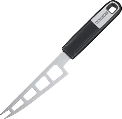 Produktbild von FACKELMANN Käsemesser 27 cm SENSE, Käseschneider für Weichkäse mit rutschfestem und ergonomischem Soft-Touch-Griff aus Kunststoff (Farbe: Silber/Schwarz)