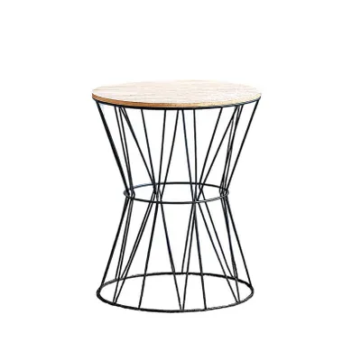 Produktbild von Moderner Beistelltisch Ø33x42 cm rund schwarzes Eisengestell