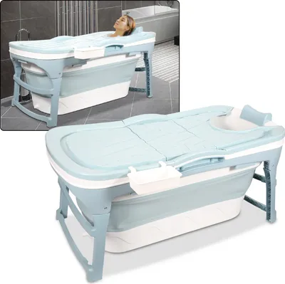 Produktbild von SWANEW 116 x 60 x 50 cm Faltbare Badewanne Erwachsene Foldable Bathtub tragbare Klappbadewanne mobile Badewanne für Badezimmer