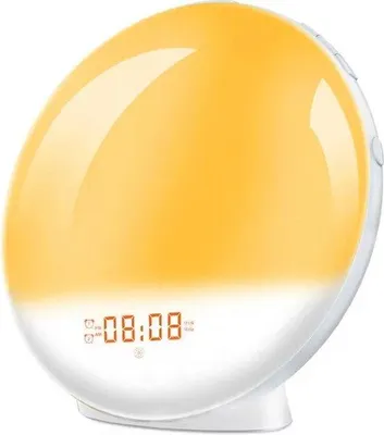 Obrázok produktu pre Digitálny budík s rádiom, nočným osvetlením a funkciou nabíjania cez USB, 7 prírodných zvukov, biely