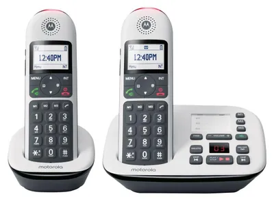Produktbild von Motorola CD5011, Smartphone, Kabelloses Mobilteil, Freisprecheinrichtung, 150 Eintragungen, Anrufer-Identifikation, Schwarz, Weiß