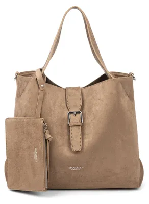 Imagen del producto de Bolso de mano vegano de Dames, con correa de hombro desmontable y clutch a juego
