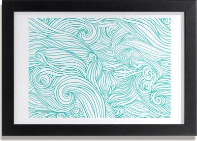 Produktbild von Bild 30x20 MDF-Rahmen, Wandkunst blaue Welle