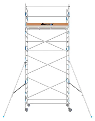 Imagen del producto de Andamio de aluminio - Ancho de 135 cm - Altura de trabajo de 7,2 metros - Plataforma de carbono