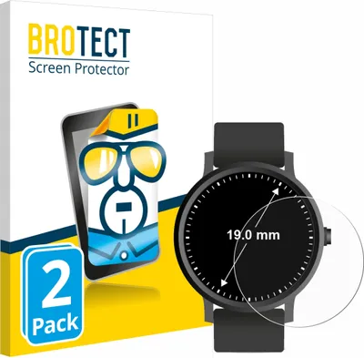Produktbild von 2x Für Armbanduhren (Kreisrund, ø: 19 mm) Schutzfolie BROTECT Displayschutz Display Schutz Folie Klar Transparent