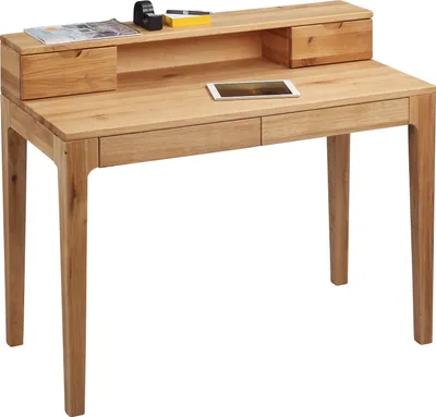 Produktbild von Schreibtisch "Oskar" in Wildeiche massiv, 105x76/91x55cm