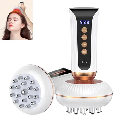 Produktbild von Elektrische Meridianbürste,2000mAh Allround Massagegerät Mit 20 Modus,Rotes Licht Wärmetherapie,EMS Mikrostrom,Vibration,Akupunktur Modus,Überhitzungsschutz