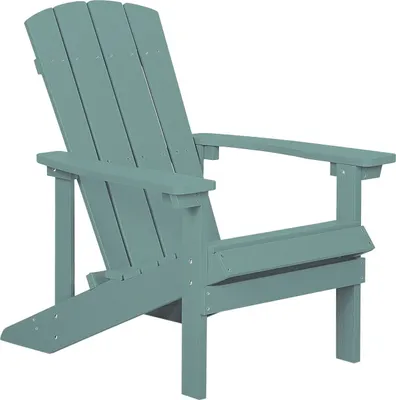 Produktbild von BELIANI Gartenstuhl Türkis Kunstholz breite Armlehnen Muskoka Adirondack Stil Terrasse Outdoor