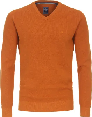 Produktbild von REDMOND Casual Herren Pullover Langarm V-Ausschnitt Regular Orange XL