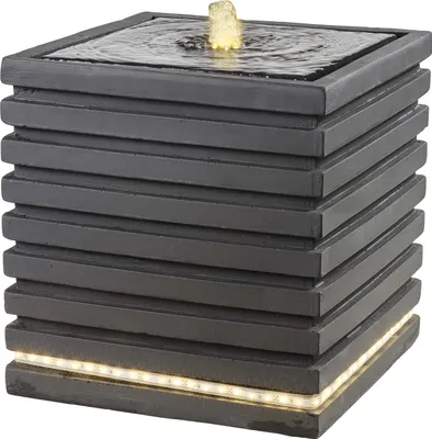 Produktbild von Brunnen Gartenbrunnen LED anthrazit W.35cm L.35cm H.35cm