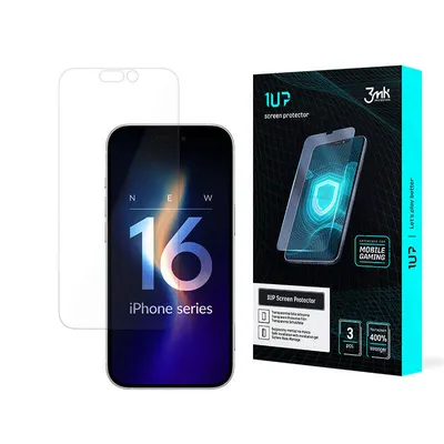 Zdjęcie produktu dla 3MK 1UP, Apple, iPhone 16 Pro, Odporny na kurz, Odporny na uderzenia, Przezroczysty, 3 szt.