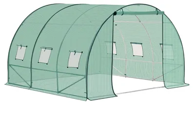 Imagen del producto de Invernadero de película, amplio y con acceso directo, de 300x300x200 cm, con 6 ventanas y una puerta