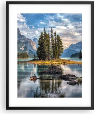 Produktbild von Gerahmtes Poster - Schwarzer Rahmen - See Landschaft Natur - 40x50 cm - Wand Bild - Wanddeko - Wandbilder - Kunstposter - Wandposter - Bilderrahmen - Bilder - Kunstdruck - Wandbild - P2BPA40x50-4133