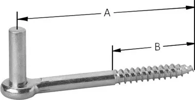 Produktbild von Pollmann Einschraub-Haken D16 x160 mm hell verz.