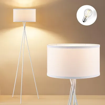 Zdjęcie produktu dla Home Sweet Home Nowoczesna lampa podłogowa - abażur biały - 53x53x138