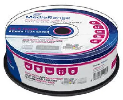 Obrázok produktu pre MediaRange MEDIARANGE 25 x CD-R - 700 MB (80 Min) 52x