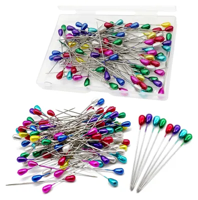 Produktbild von Bunte Stecknadeln mit Kopf, 200 Stück, 55 mm lang