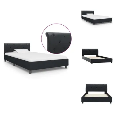 Immagine prodotto di vidaXL Struttura letto in Pelle finta nera 100 × 200 cm - Letti e strutture letto