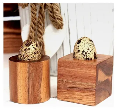 Produktbild von Wachteleierbecher aus Akazienholz - rund - Küche - Frühstück - Holz