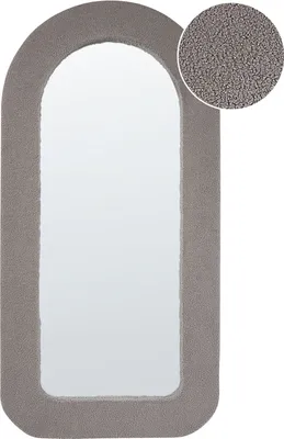 Obrázok produktu pre BELIANI Nástenné zrkadlo sivobéžové MDF buklé čalúnenie sklo 60 x 120 cm obdĺžnikový tvar závesné moderný štýl