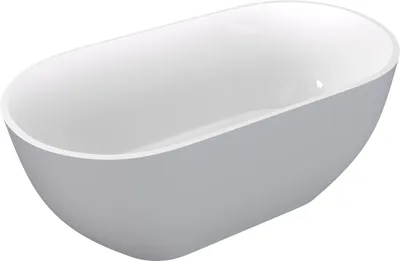 Produktbild von Polysan REDUTA Freistehende Badewanne, Gussmarmor 171x81x58cm, Weiß/Grau matt