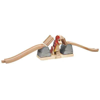 Image de Bigjigs rails en bois éclatant pont T-Rex Dino, 7dlg.