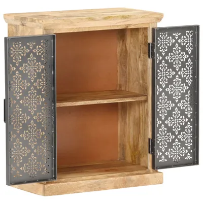 Image de vidaXL Buffet avec portes en acier 60x35x75 cm Mango massif