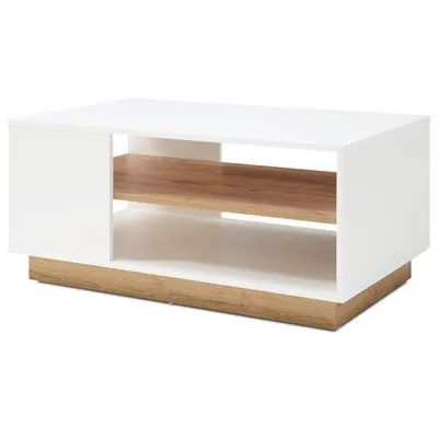 Produktbild von Couchtisch CELLE-61 in weiß und Grandson Oak Eiche Nb., B/H/T ca. 100/46/60 cm
