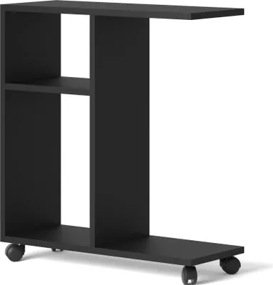 Obrázok produktu pre Organizér na konferenčný stolík TRASCO 1 na kolieskach 60 cm Stolík na notebook Nočný stolík Konzola Polička na pohovku Čierna podložka
