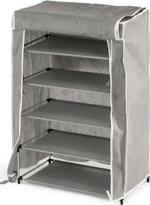 Obrázek produktu pro Botník Kipit černá šedá látka 50 x 32 x 88 cm