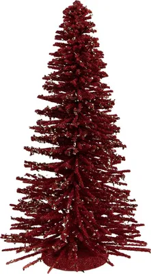 Produktbild von Clayre & Eef Weihnachtsdekorationsfigur Weihnachtsbaum Ø 17x30 cm Rot Holz