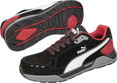 Zdjęcie produktu dla Obuwie ochronne Puma Airtwist Black/Red Low zgodnie z normą EN ISO 20345:2011 S3 ESD HRO SRC czarne  Rozmiar 47