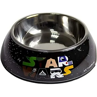 Immagine prodotto di Ciotola per cani a tema Star Wars, capacità 760 ml, realizzata in melamina e metallo, disponibile in vari colori