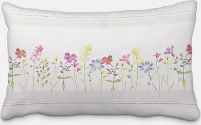 Produktbild von SCHÖNER LEBEN. Kissenhülle Blumen Streifen Spitze ecru bunt Größe 40x60cm (HxB) 40x60cm (HxB) Größe