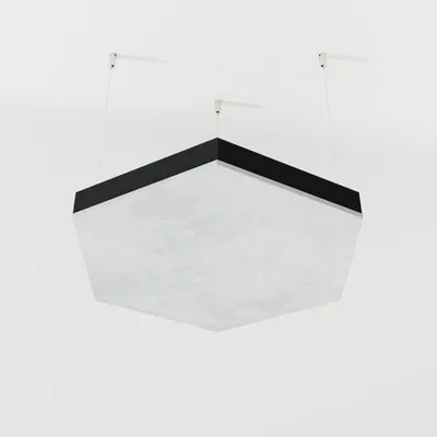 Produktbild von 2er-Pack – Abgehängtes Decken-Akustikpaneel aus Samtstoff „HEXAGON-Cinematic“ mit Befestigungsset|Akustiklösung| Schallabsorption [HEXAGON |Weiß]