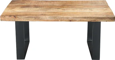 Produktbild von riess-ambiente Design Couchtisch IRON CRAFT 100cm Mangoholz Eisen Industrial Design massiv schwarzes Gestell Beistelltisch Tisch